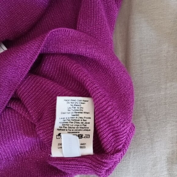 L'Agence Sleeveless Turtleneck in Deep Fuchsia Metallic - Picture 5 of 6